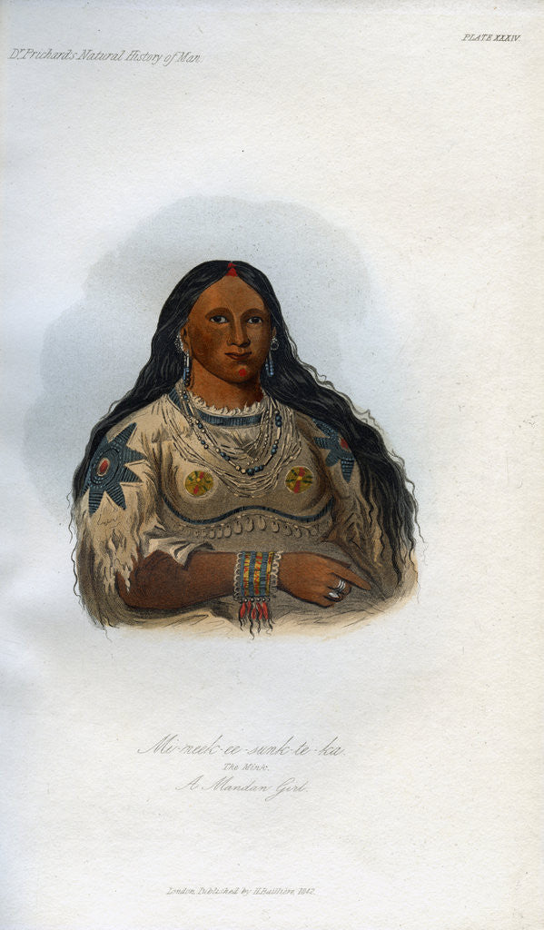 Detail of Mi-neek-ee-sank-te-ka, The Mink, A Mandan Girl by Anonymous