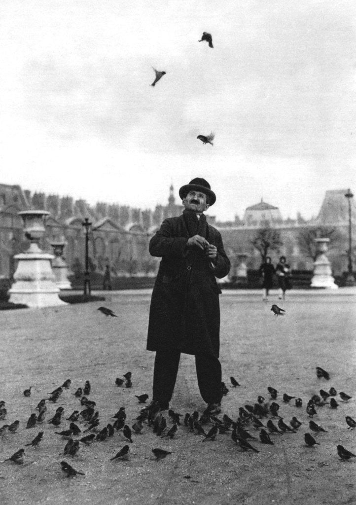 Detail of A bird charmer, Paris by Ernest Flammarion