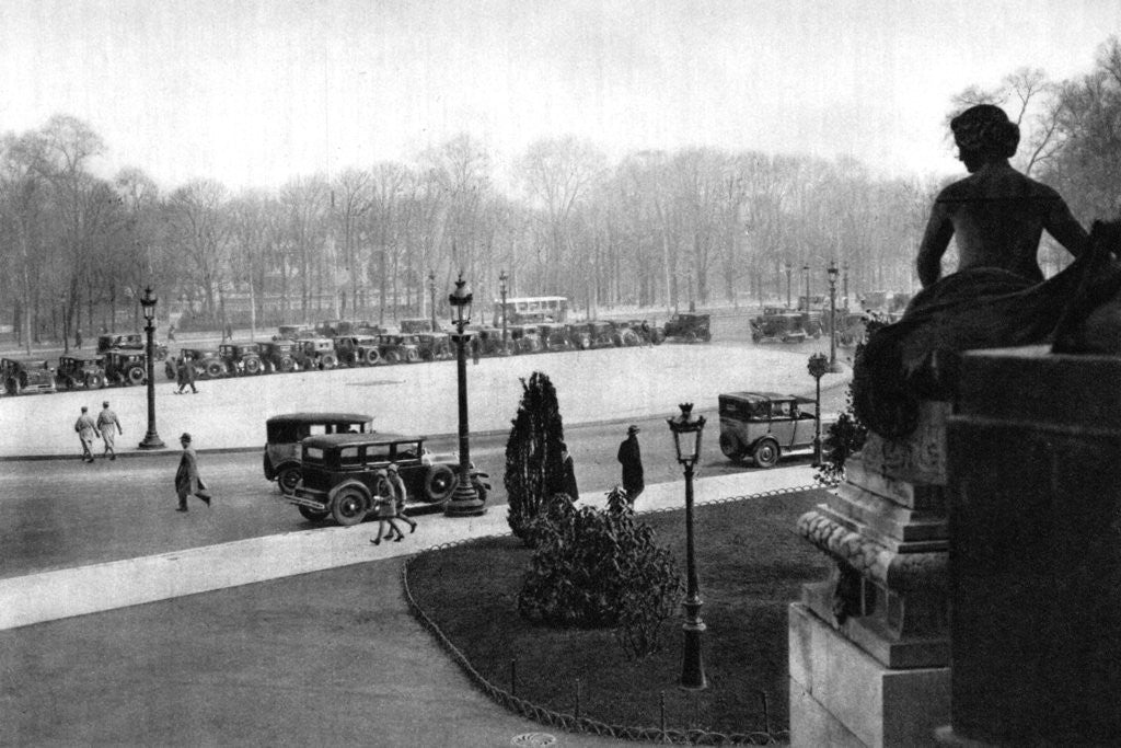 Detail of The Rond Point and Georges Clemenceau Place, Paris by Ernest Flammarion