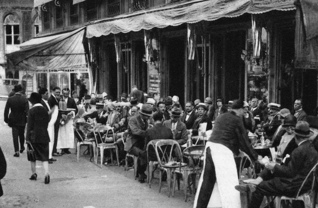Detail of People at a well-known Parisian pavement cafe by Ernest Flammarion