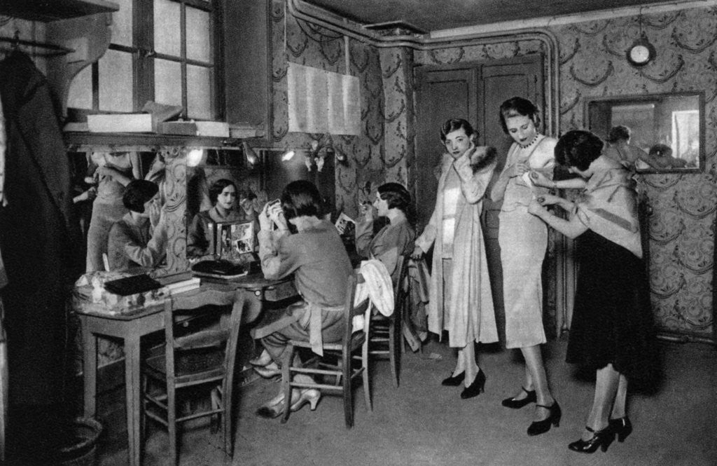 Detail of Models at a great dressmakers, Paris by Ernest Flammarion