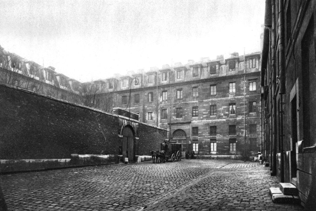 Detail of Courtyard of Saint Lazare women's prison, Paris by Ernest Flammarion