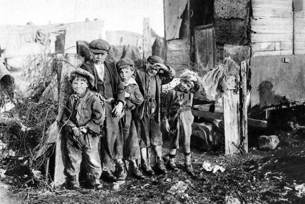 Detail of A group of street urchins, Paris by Ernest Flammarion