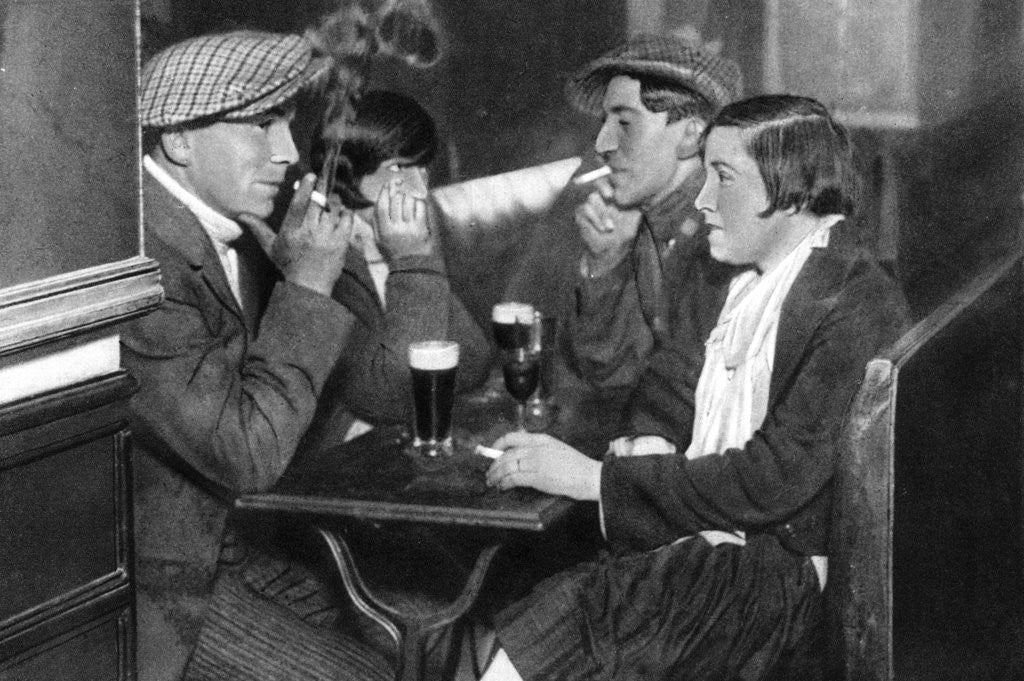 Detail of A foursome in a bal-musette, Paris by Ernest Flammarion