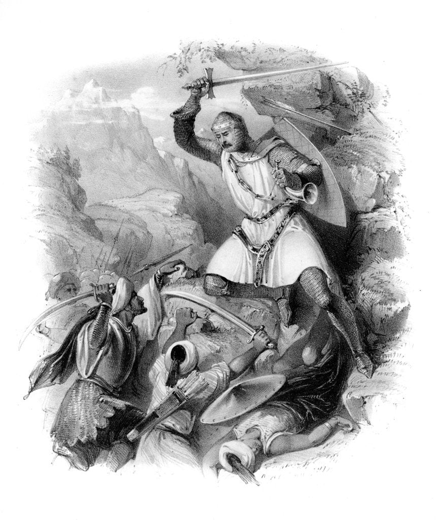 Detail of Crusader in battle by Anonymous