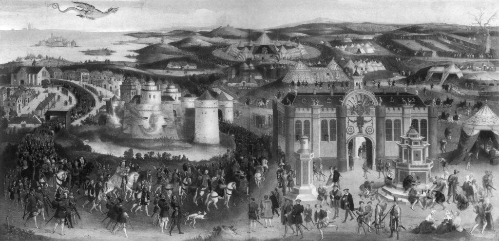 Detail of Meeting of Henry VIII and Francis I, at The Field of Cloth of Gold, 1520 by Anonymous