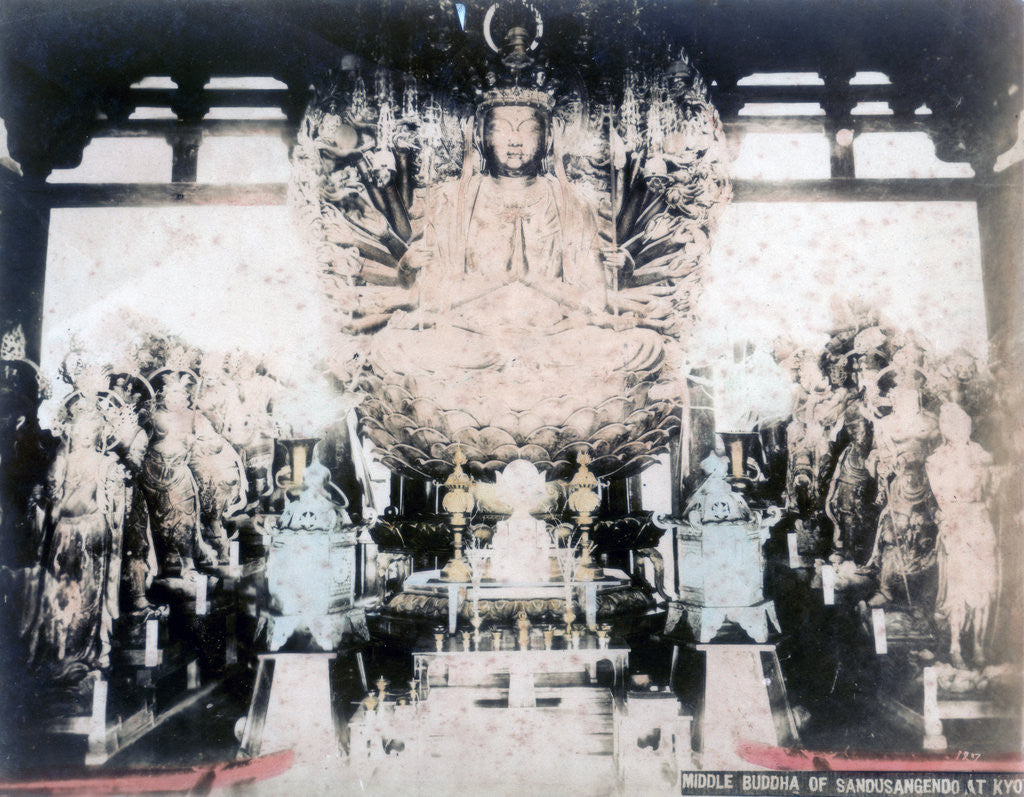 Detail of Middle Buddha, Sanjusangendo Temple, Kyoto, Japan by Anonymous