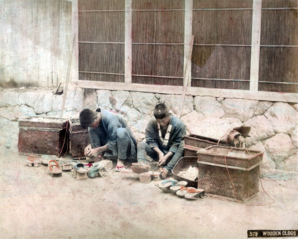 Detail of Clog makers, Japan by Anonymous
