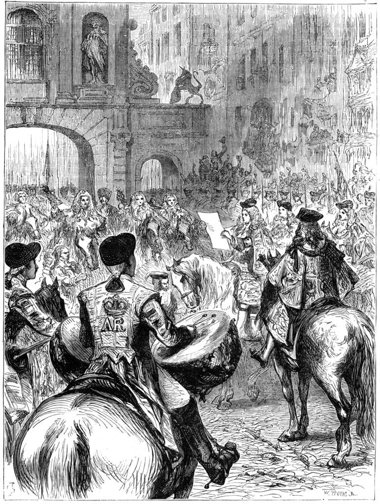Detail of Proclamation of George I as King of Great Britain and Ireland by W Thomas