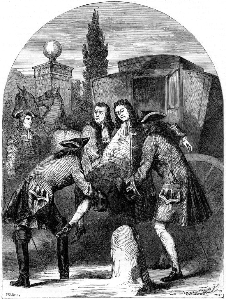 Detail of King George I, attacked by a fit of apoplexy by Crane