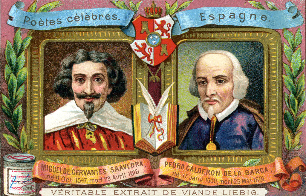 Detail of Miguel de Cervantes Saavedra and Pedro Calderon De La Barca by Anonymous