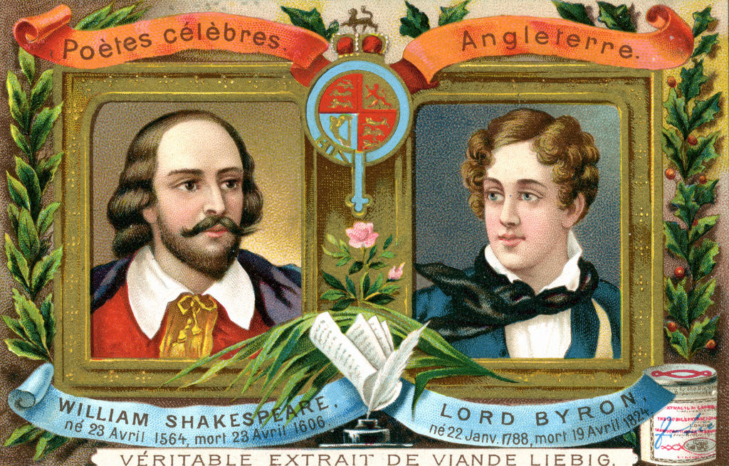 Detail of William Shakespeare and Lord Bryron by Anonymous