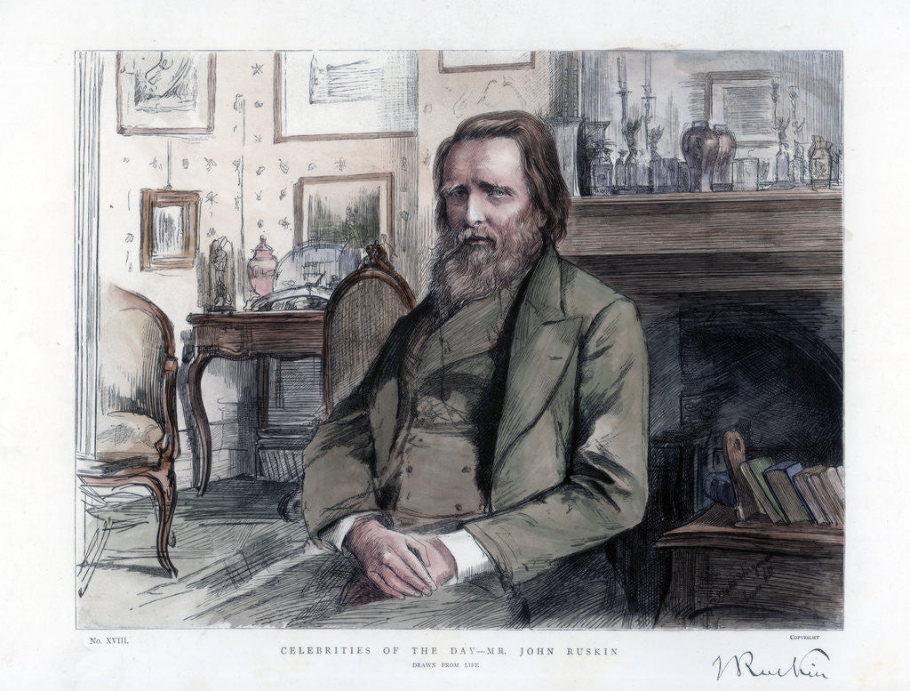 Detail of John Ruskin (1819-1900), English critic, author, poet and artist by Anonymous
