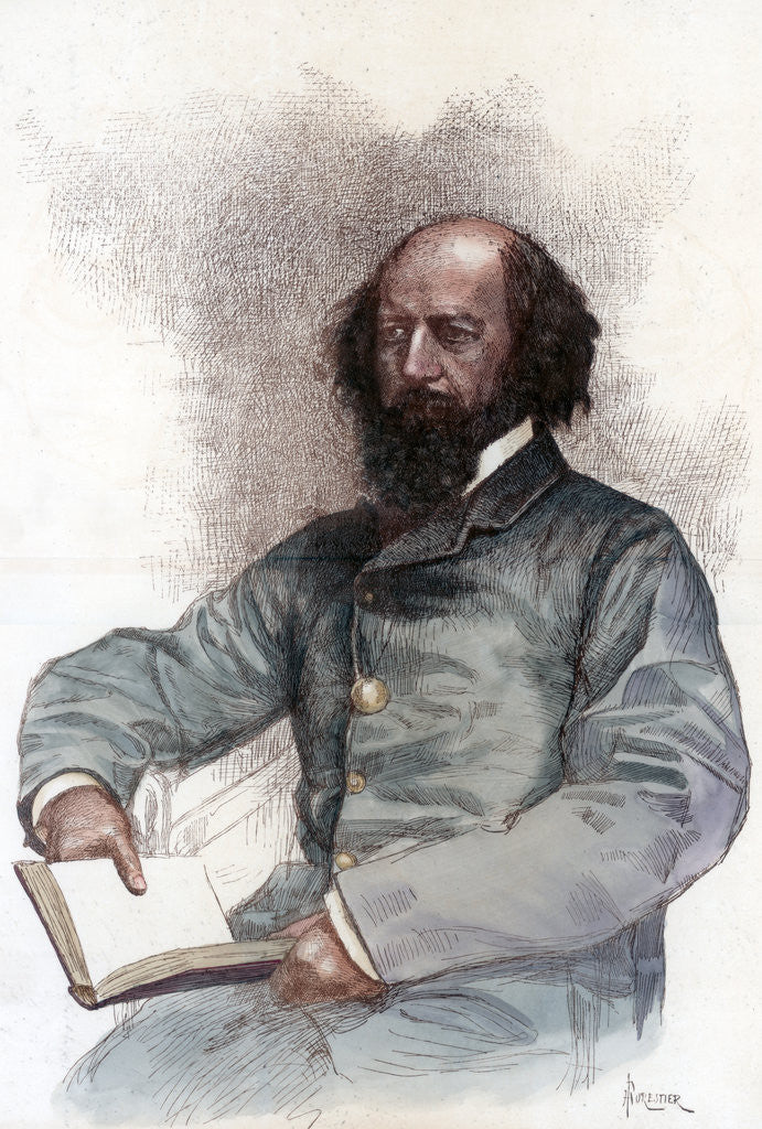 Detail of Alfred Lord Tennyson (1809-1892), English poet by Amedee Forestier