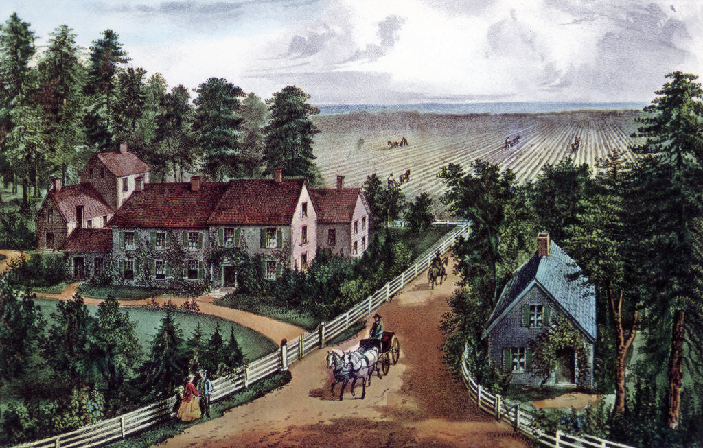 Detail of The Western Farmer's Home by Currier and Ives