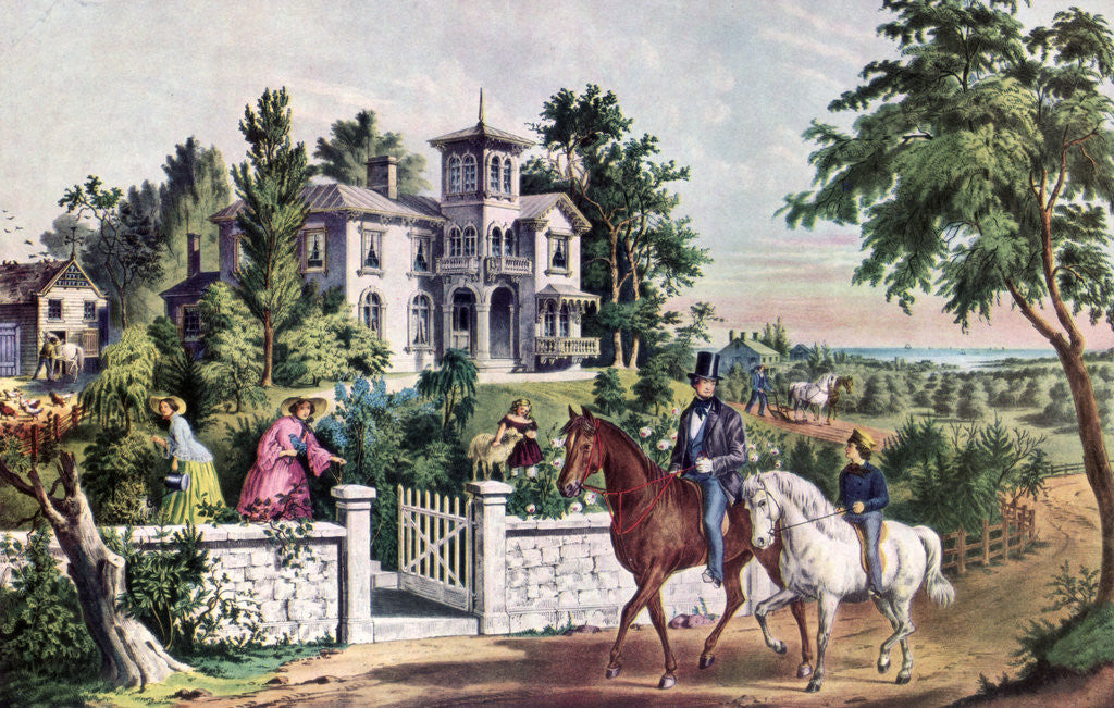 Detail of American Country Life, May Morning by Currier and Ives