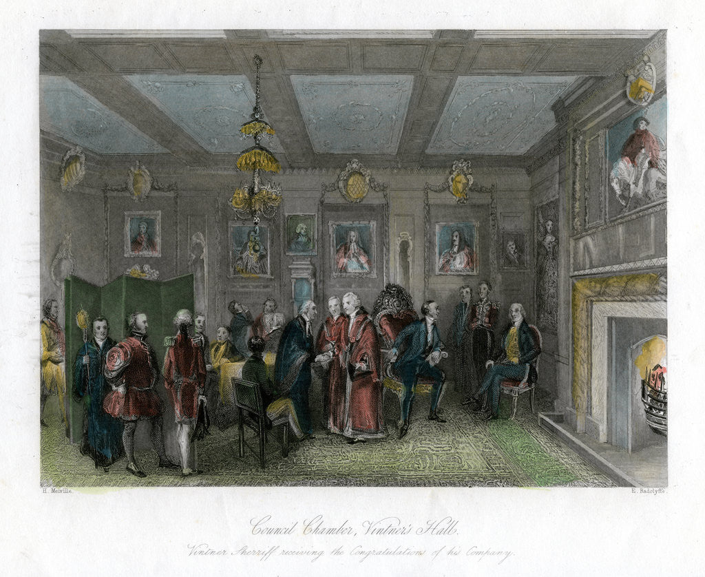 Detail of Council chamber, Vintners' Hall, City of London by E Redclyffe