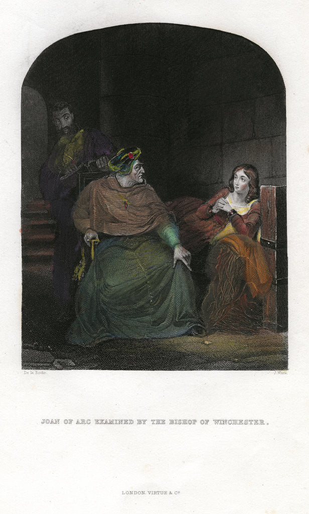 Detail of Joan of Arc examined by the Bishop of Winchester by Anonymous