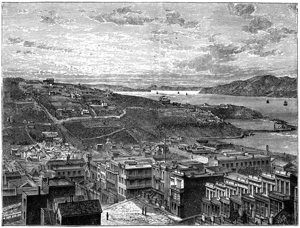 Detail of The Bay of San Francisco, America by Anonymous