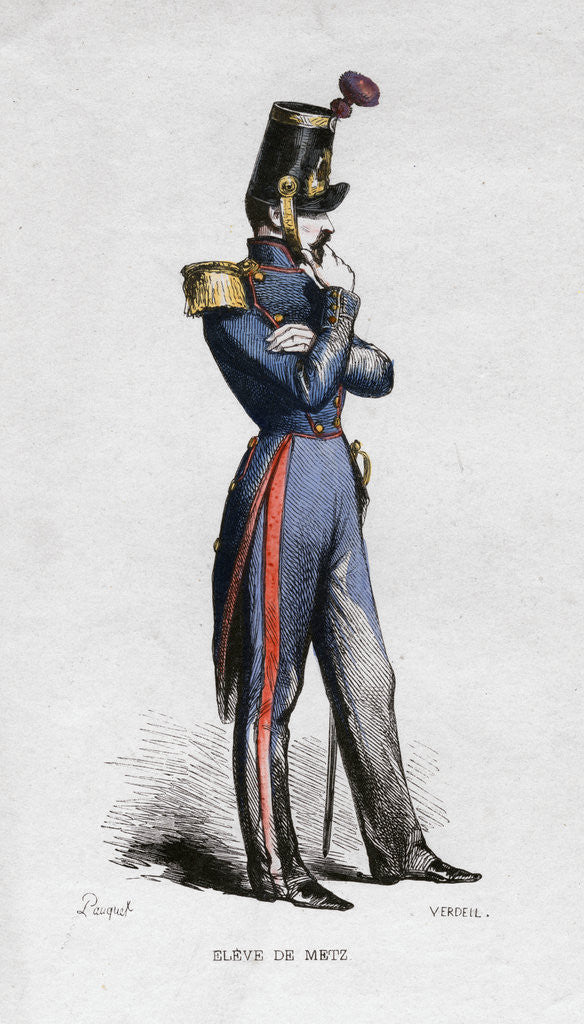 Detail of French military student by Verdeil