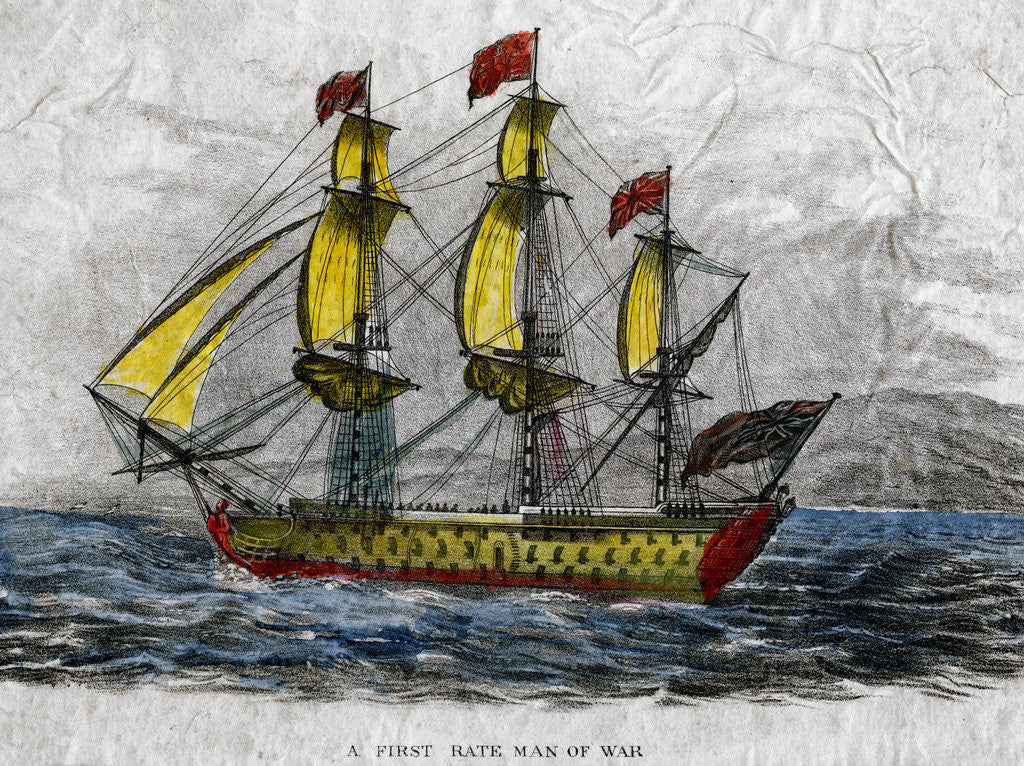 Detail of A first rate man-of-war by Anonymous