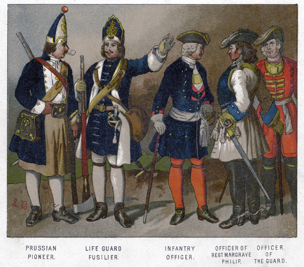 Detail of Prussian and French soldiers of 1704 (19th century) by Anonymous