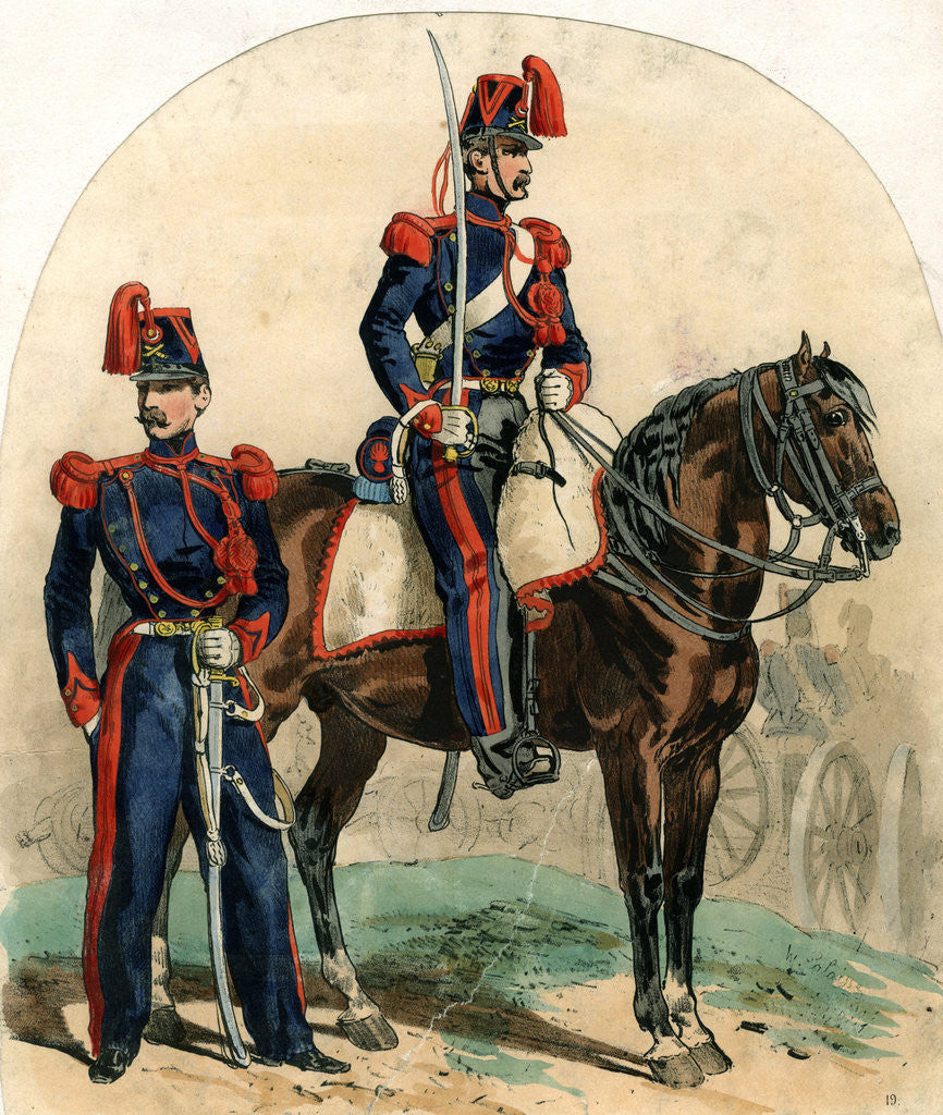 Detail of French artillery uniforms by Anonymous