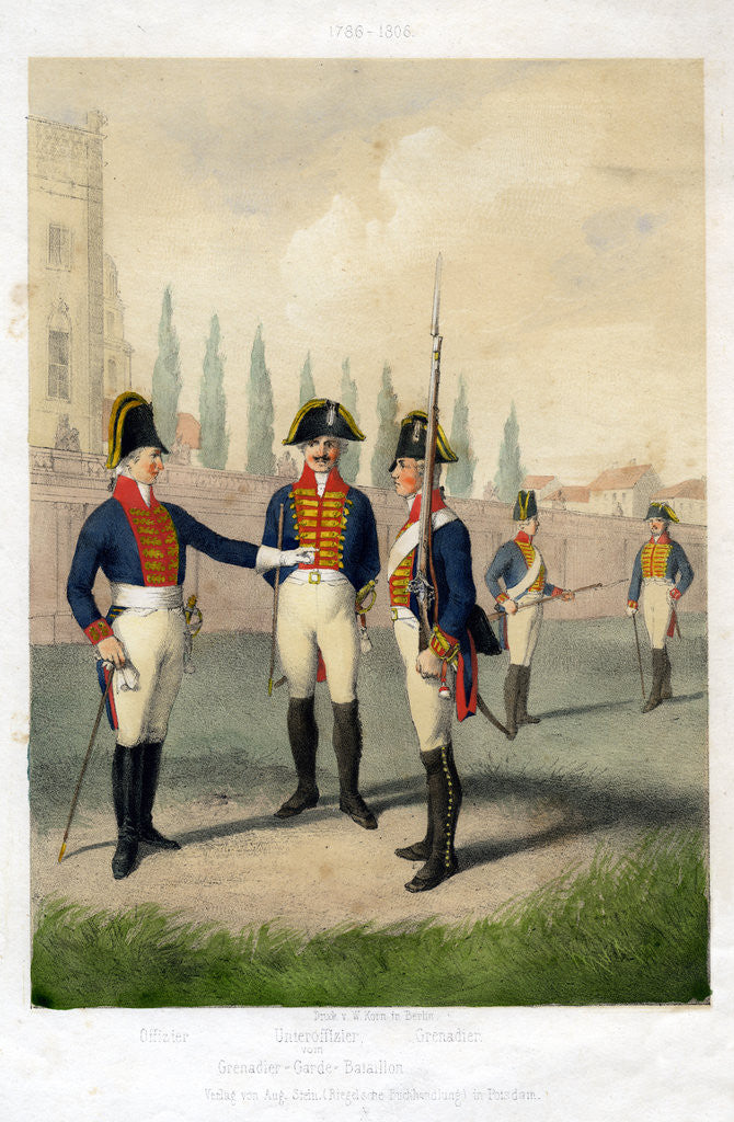 Detail of Grenadier guard battalion, 1786-1806 (19th century) by W Korn