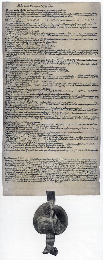 Detail of Magna Carta, English charter originally issued in 1215 by Anonymous
