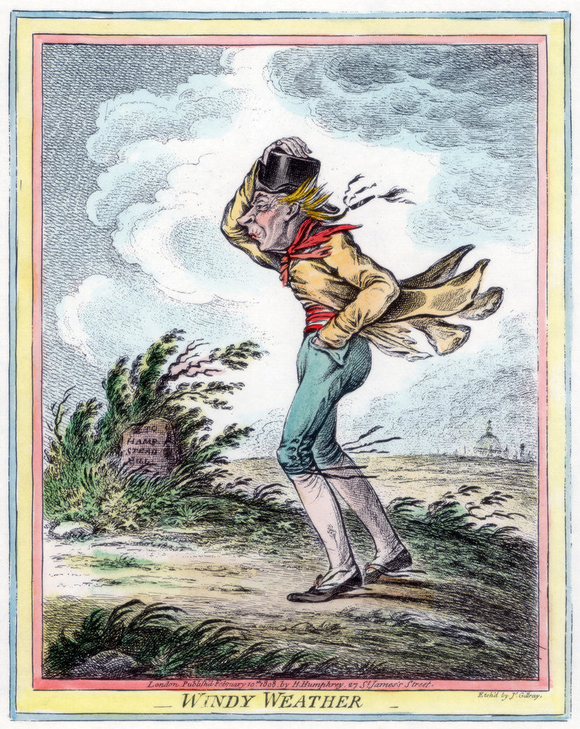 Detail of Windy Weather by James Gillray