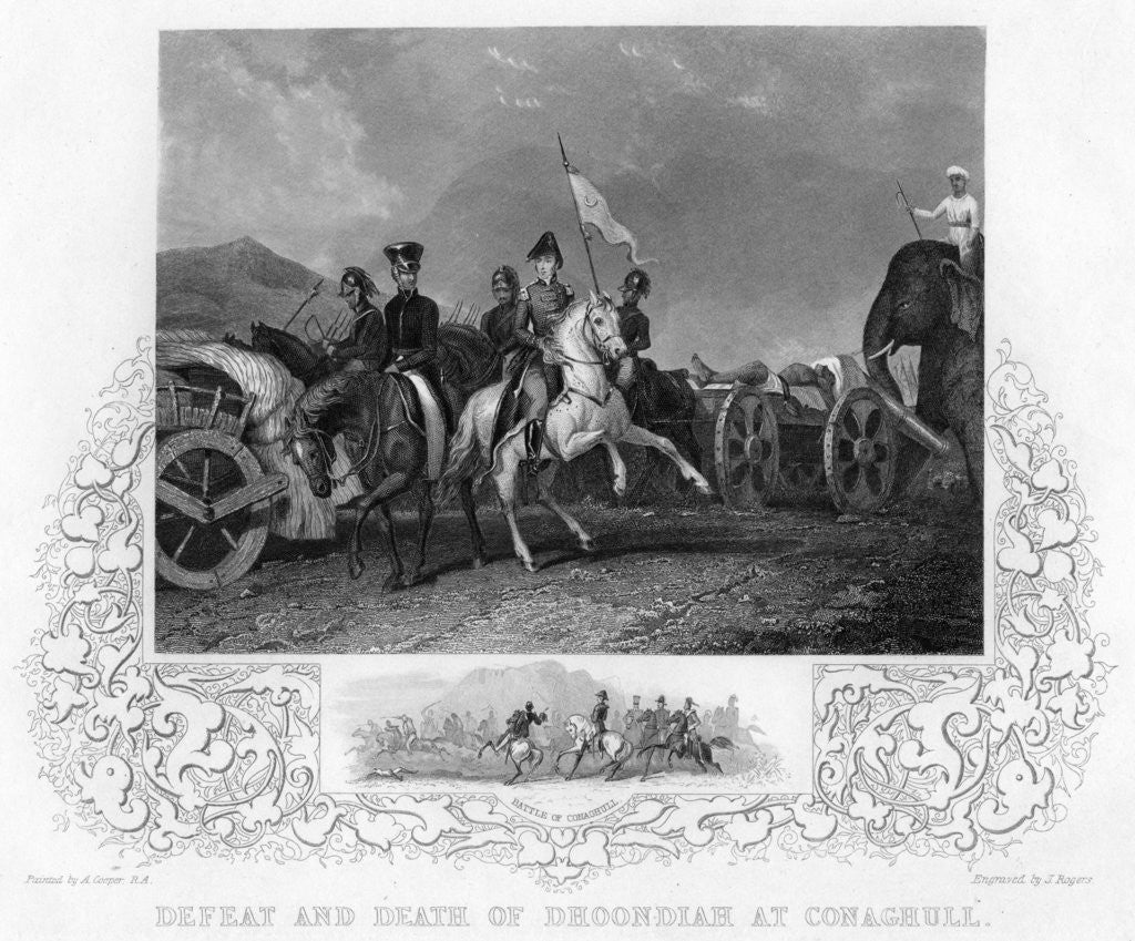 Detail of Defeat and Death of Dhoondiah at Conaghull by J Rogers