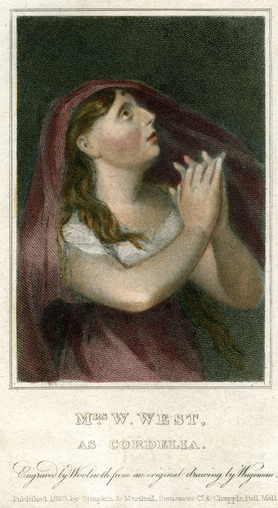 Detail of Mrs W West as Cordelia by Thomas Charles Wageman