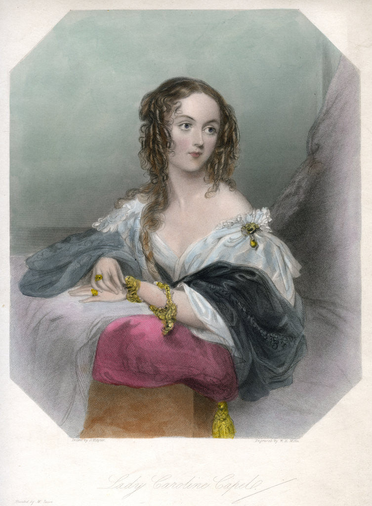 Detail of Lady Caroline Capel by John Hayter