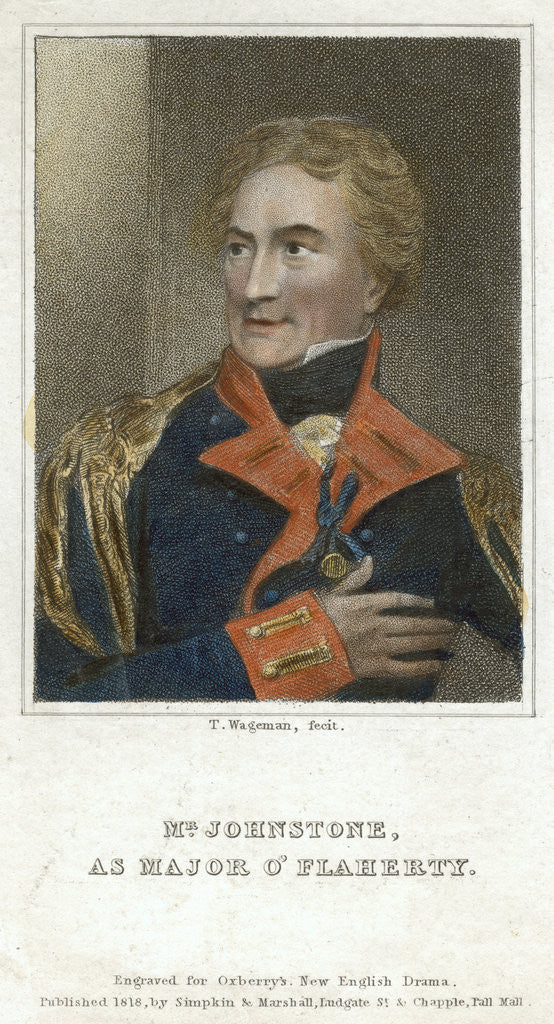 Detail of Mr Johnstone as Major O'Flaherty by Thomas Charles Wageman