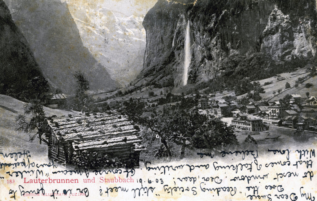 Detail of The Lauterbrunnen Valley, Bernese Oberland, Switzerland by Anonymous