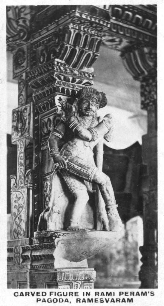 Detail of Carved figure in Rami Peram's Pagoda, Ramesvaram, India by Anonymous