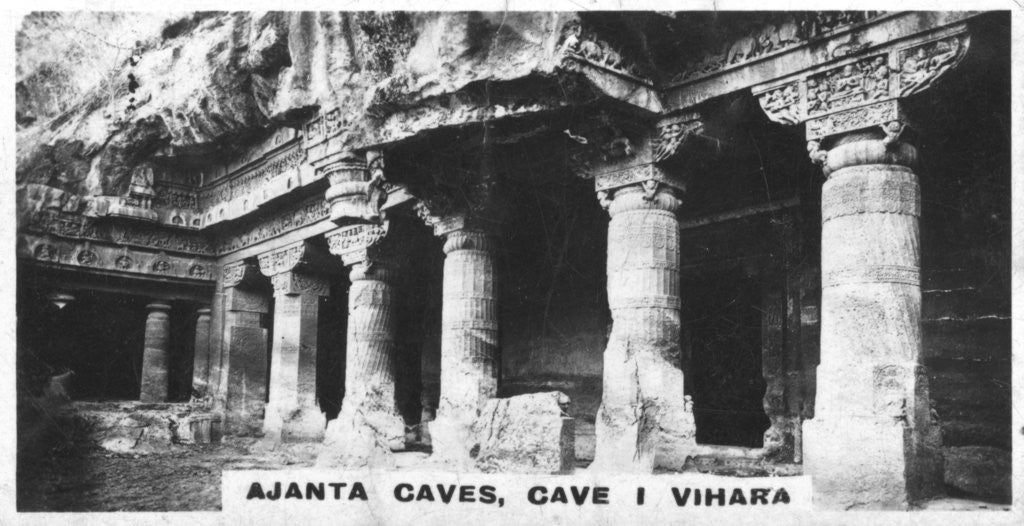 Detail of Ajanta caves, Vihara, Maharashtra, India by Anonymous