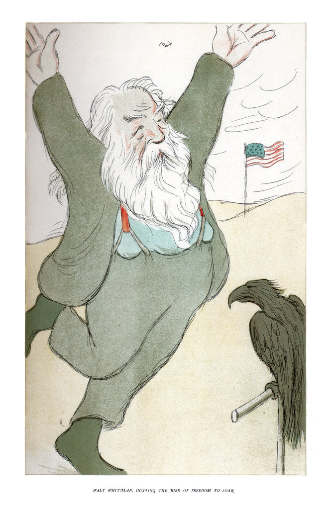 Detail of Walt Whitman, Inciting the Bird of Freedom to Soar by Max Beerbohm