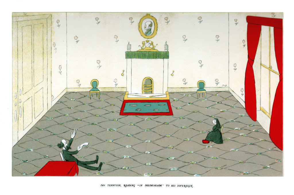 Detail of Mr Tennyson, Reading In Memoriam to his Sovereign by Max Beerbohm