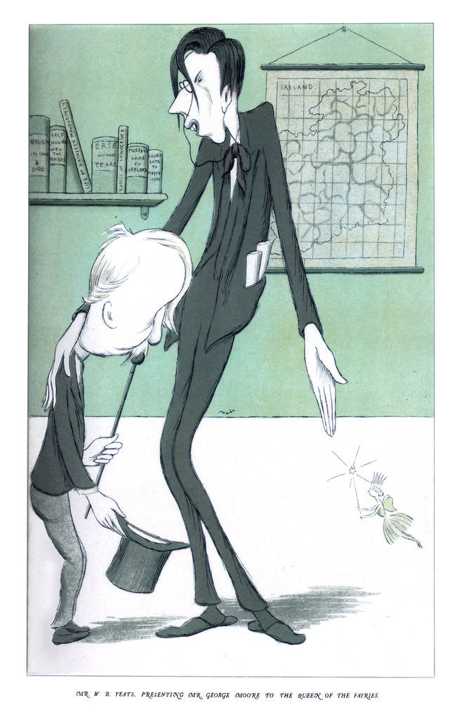 Detail of Mr WB Yeats, Presenting Mr George Moore to the Queen of Fairies by Max Beerbohm