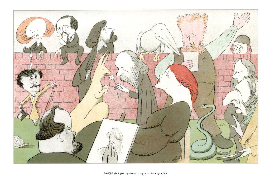 Detail of Dante Gabriel Rossetti, in his back garden by Max Beerbohm