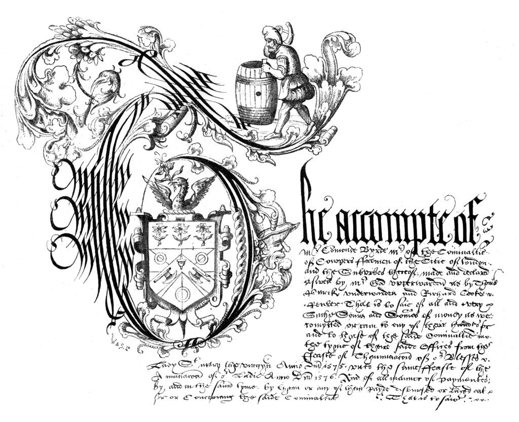 Detail of Facsimile from the book of accounts of the Coopers' Company by Anonymous