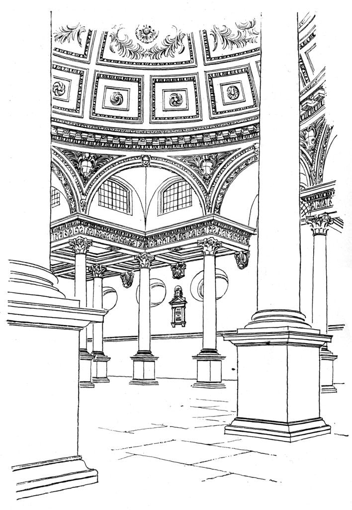 Detail of Interior of St Stephen's Church, Walbrook, City of London by Anonymous