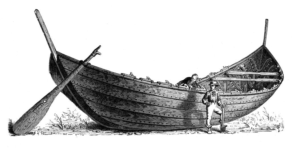 Detail of Boat for fourteen pairs of oars, found at Nydam, Jutland by Anonymous