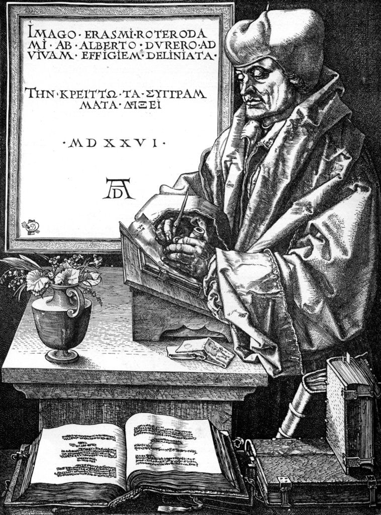 Detail of Desiderius Erasmus, Dutch author, scholar and humanist by Anonymous
