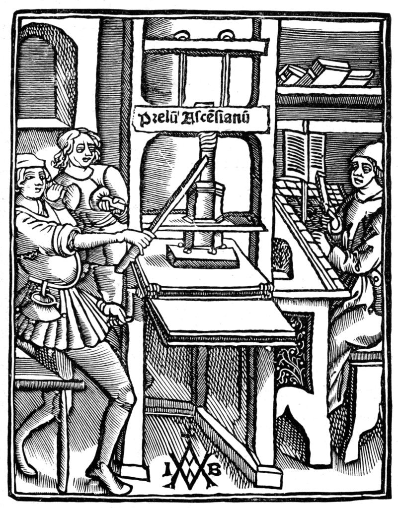 Detail of Printing press by Anonymous