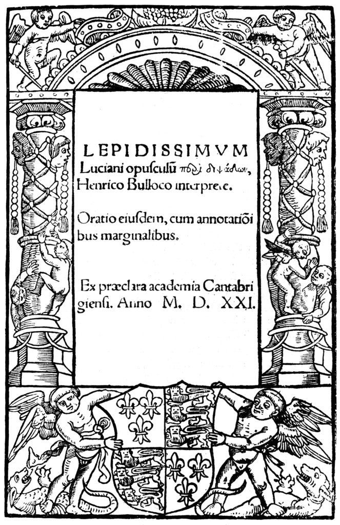 Detail of Title page of Lucian by Anonymous