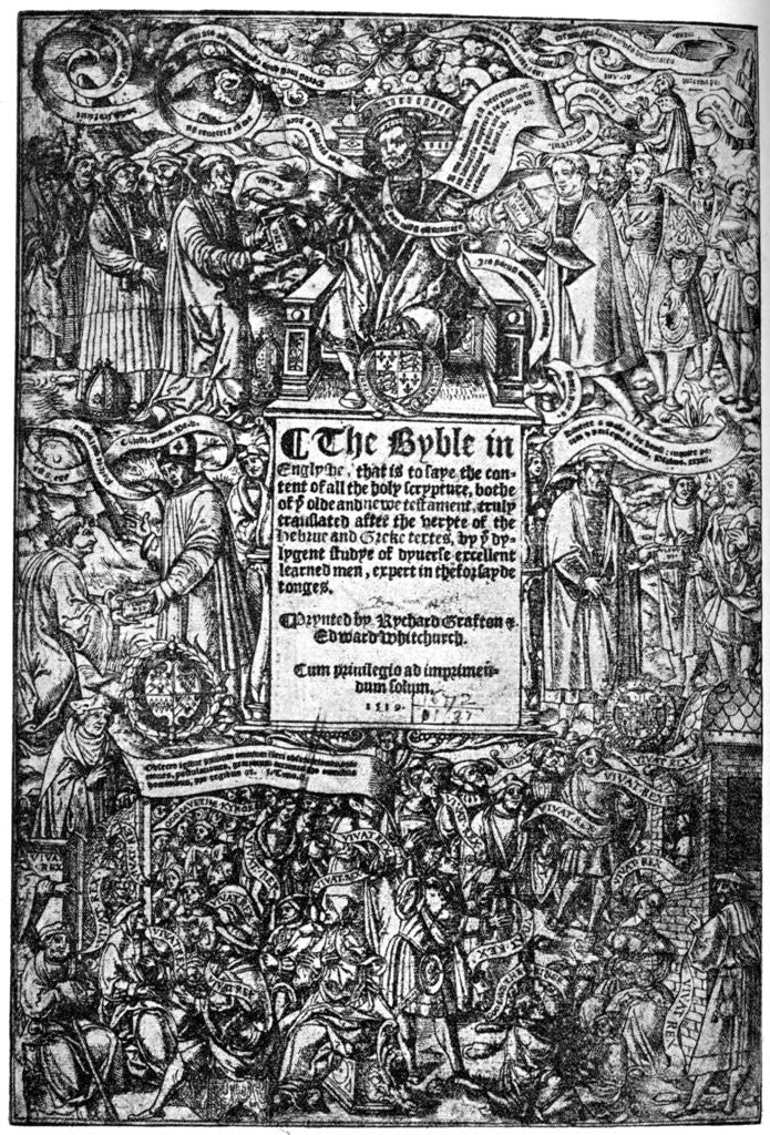 Detail of Title page of the Great Bible by Anonymous