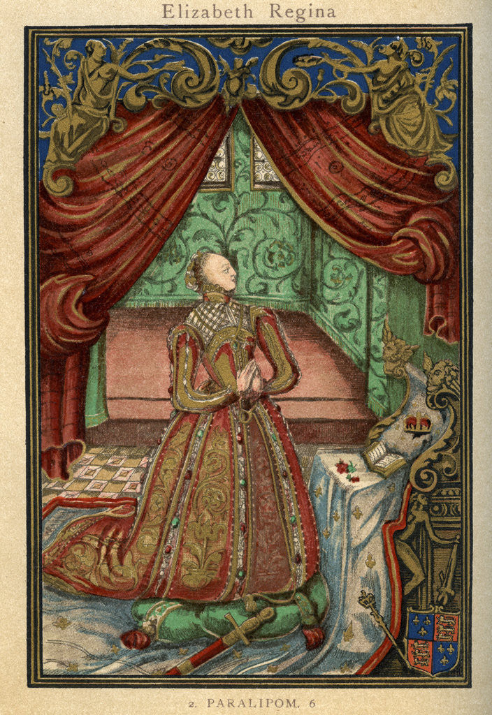 Detail of Queen Elizabeth I at prayer by Anonymous
