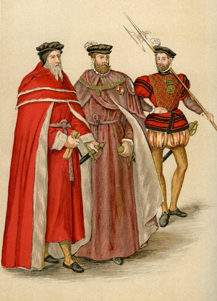 Detail of Two peers in their robes, and a halberdier by Anonymous